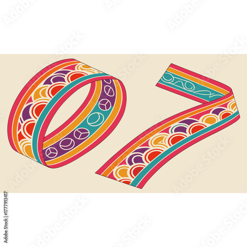 Wavy Retro Lines – Colorful 70s Optical Illusion Background