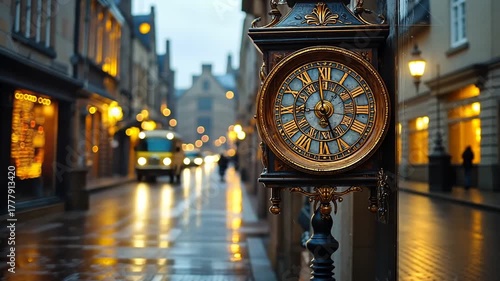 blur photo of a old clock in chester england timelapse video