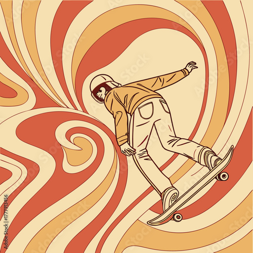 Radiating Spiral Rays – Halloween Trippy Vortex Background