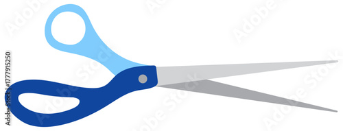 transparent vector of large sharp blue scissors
