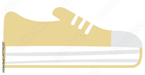vector of tan walking canvas shoe