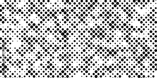 Monochrome abstract halftone smooth dot seamless geometric pattern black and white texture background, abstract halftone dotted background overlay grunge distress effect Isolated geometric dot design.