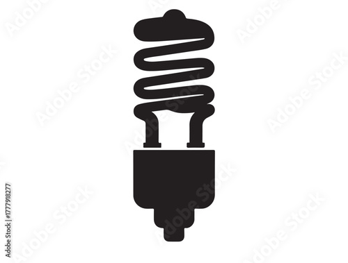 Energy saving bulb image in silhouette.