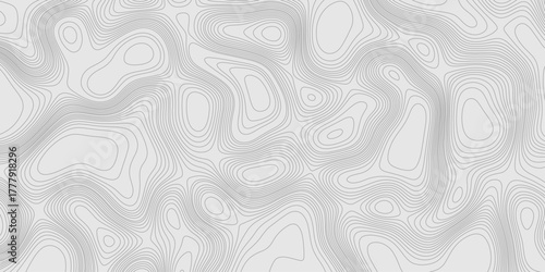 Grey contours vector topography geographic mountain relief isolated on texture background, abstract wavy and curved lines topographic map contour art seamless pattern terrain background.