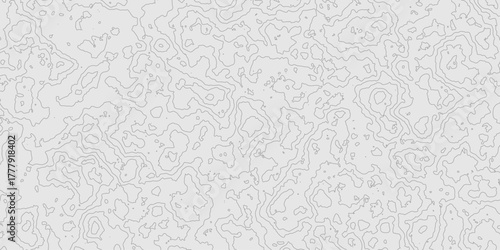 Grey contours vector topography geographic mountain relief isolated on texture background, abstract wavy and curved lines topographic map contour art seamless pattern terrain background.