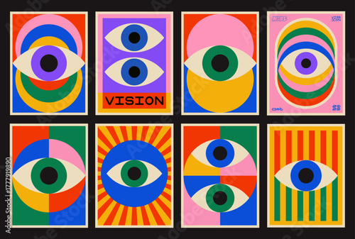 Cuadro en lienzo Cool Abstract Geometric Eye Poster