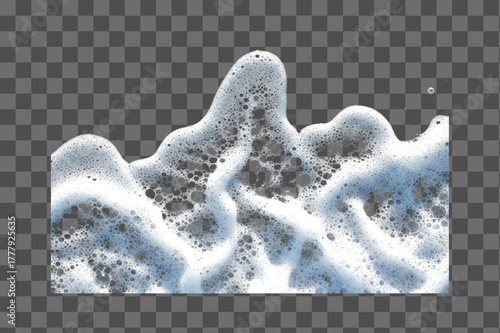 white foam and water bubble texture with cleaning liquid soap pattern realistic PNG