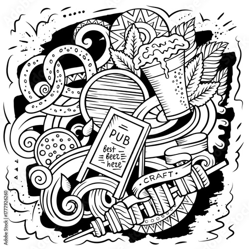 Beer doodle cartoon funny illustration