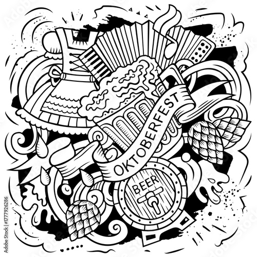 Beer doodle cartoon funny illustration