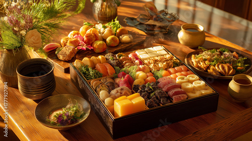 お正月の食べ物（おせち料理、お雑煮）