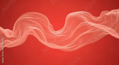 Abstract Wavy Light Texture Against a Red Background