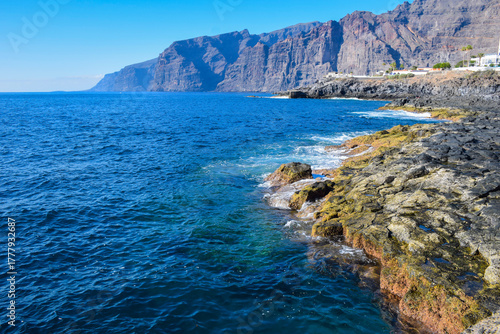 Santiago Del Teide
Charco de Isla Cangrejo- stunning natural seawater pool located near the Los Gigantes cliffs in Tenerife, Canary Islands