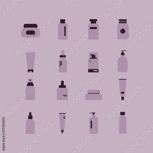 skincare product icon illustration set