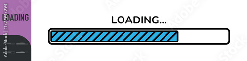 Loading bar. Loading or Installing process. Load sign. System software update and upgrade. Vector loading bar progress icons. Download progress. Color set icons. Vector illustration