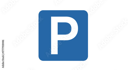 Universal Parking Sign | Blue Square with White 'P' Icon | Designated Vehicle Area