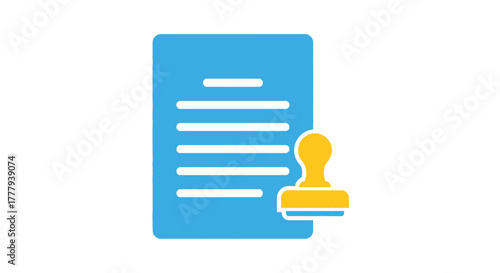 Document with a stamp a symbol of approval and verification