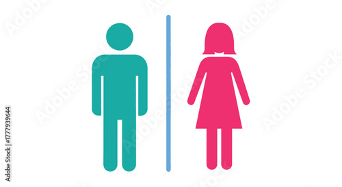 Simple restroom sign depicting a male and female silhouette