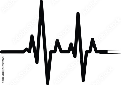 Heartbeat line in vector format for medical use