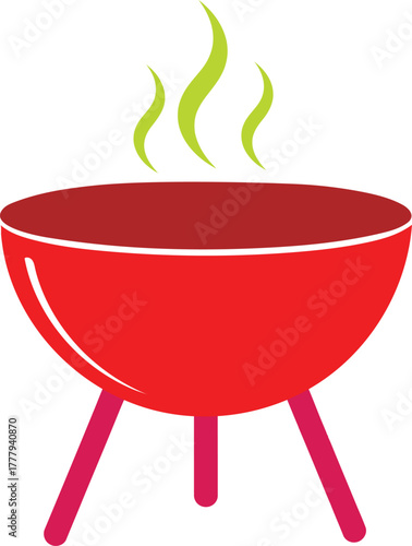 Barbecue grill illustration, a summer party tool