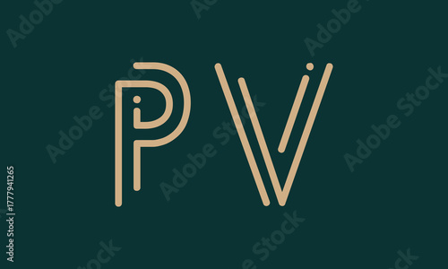 PV P pv initial logo | initial based abstract modern minimal creative logo, vector template image. luxury logotype logo, real estate homie logo. typography logo. initials logo