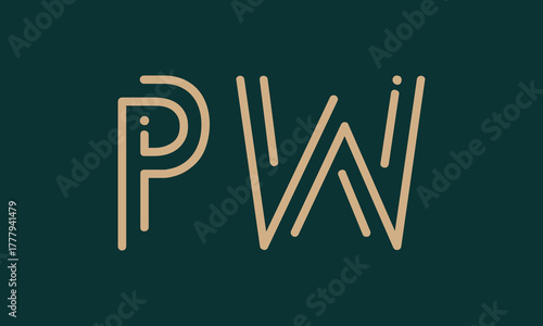 PW P pw initial logo | initial based abstract modern minimal creative logo, vector template image. luxury logotype logo, real estate homie logo. typography logo. initials logo