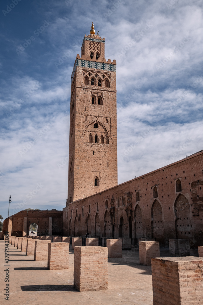 Fototapeta premium Mosque in daytime. Marrakesh, Morocco.