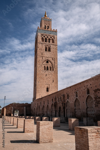 Mosque in daytime. Marrakesh, Morocco.