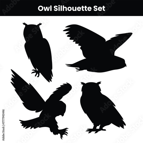 Owl Silhouette Set