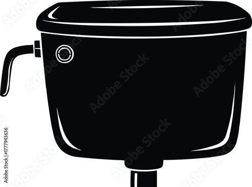 Illustration of Toilet Flush Button Panel Silhouette