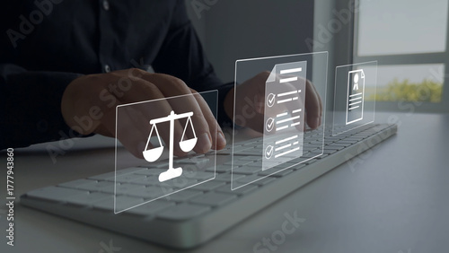 Regulations, law, standards and requirements.Law regulation and compliance rules on virtual screen.Quality assurance,guarantee, standards, certification and standardization.	