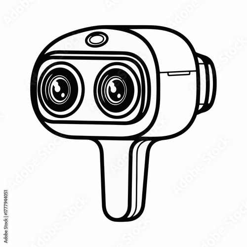 Futuristic virtual reality headset with dual lenses for immersive digital experiences