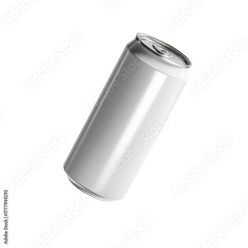 White Soda Can Floating Against a Plain Background With a Clean Design and No...