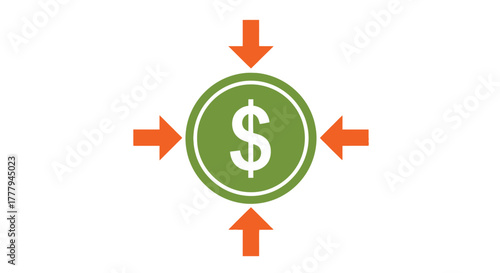 A green dollar sign with arrows pointing towards and away from it