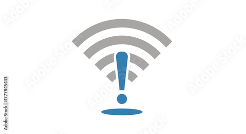 A stylized wifi signal icon combined with an exclamation mark