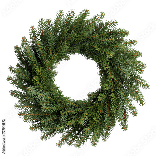 Fresh Evergreen Wreath Perfect for Holiday Decoration or Seasonal Celebrations