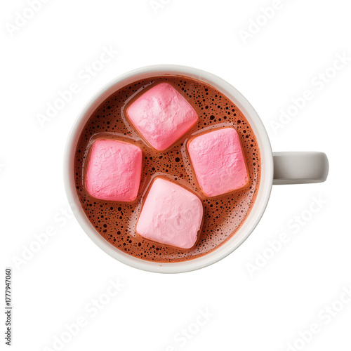 Enjoying Hot Chocolate With Fluffy Pink Marshmallows on a Cool Day