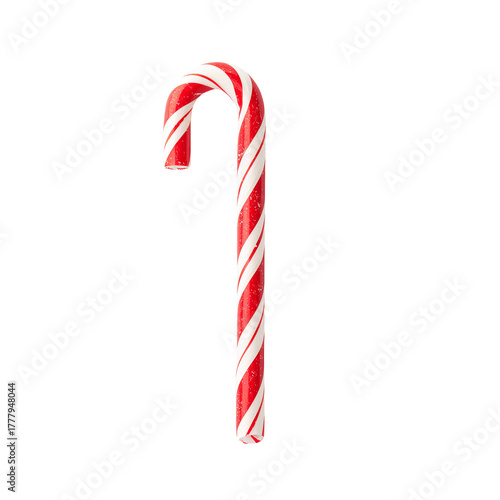 Colorful Candy Cane on a White Background for Festive Celebrations and Holida...