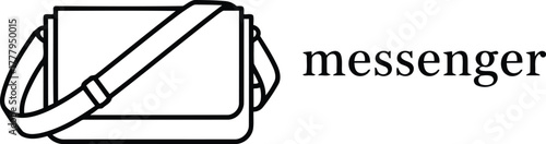 Simple outline illustration of a messenger bag