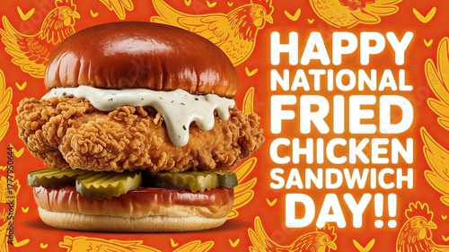 National Sandwich Day, Tasty fried chicken burger perfect for food lovers and celebrations.