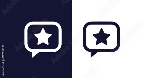 Favorite star message bubble icon on display - Blue icon vector - Vector icon symbol for website - Icon vector