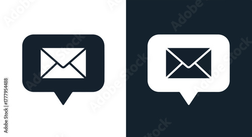 Email message notification icon alert symbol - Blue icon vector - Vector icon symbol for website - Icon vector