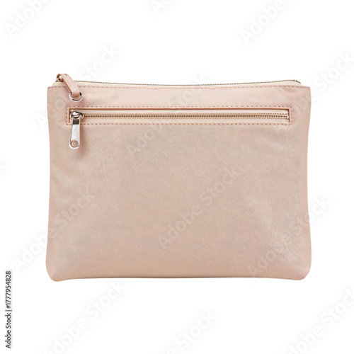 Shiny Pink Cosmetic Bag With Zipper for Travel or Daily Use
