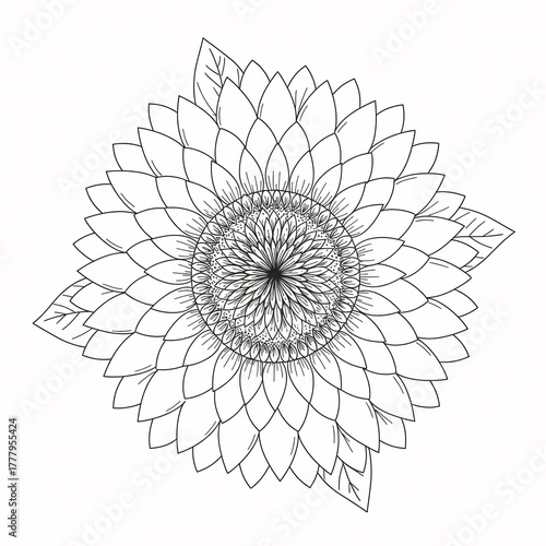 Mandala Coloring Page Clean Line Art