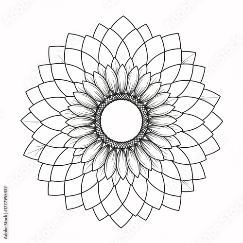 Mandala Coloring Page Clean Line Art