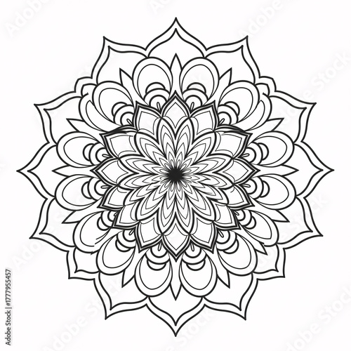 Mandala Coloring Page Clean Line Art
