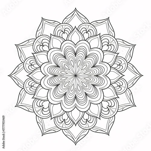 Mandala Coloring Page Clean Line Art