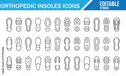 Orthopedic footwear and insole vector pack for healthcare and anatomy concepts.