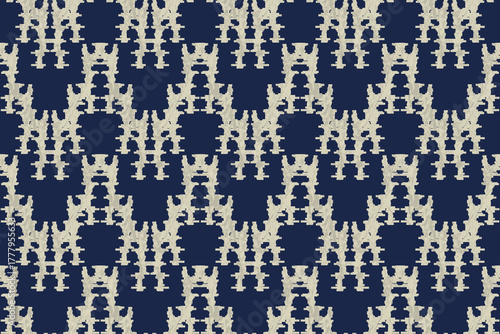 Ethnic abstract ikat art. Aztec ornament print. Geometric ethnic pattern seamless color oriental. Design for background, curtain, carpet, wallpaper, clothing, wrapping, Batik, and vector illustration.