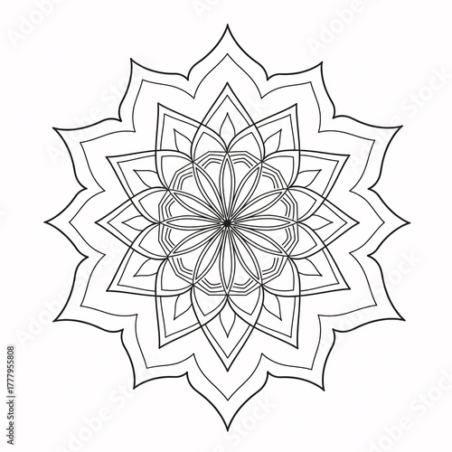 Mandala Coloring Page Clean Line Art