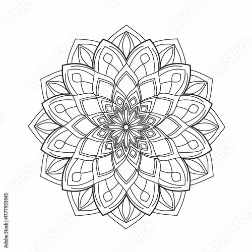 Mandala Coloring Page Clean Line Art